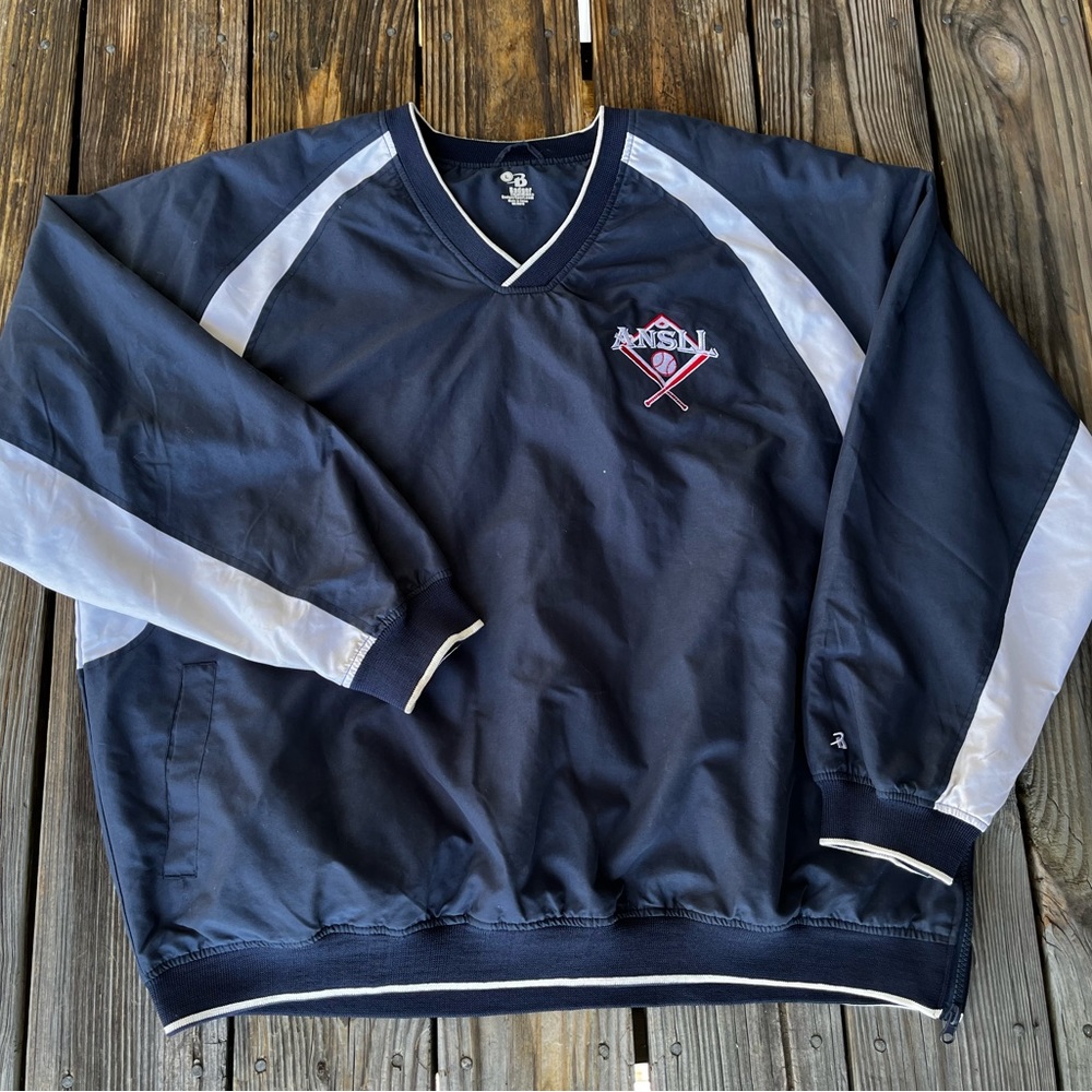 Men’s Badger Sport Ansll Baseball Lightweight Navy Blue Windbreaker Jacket
